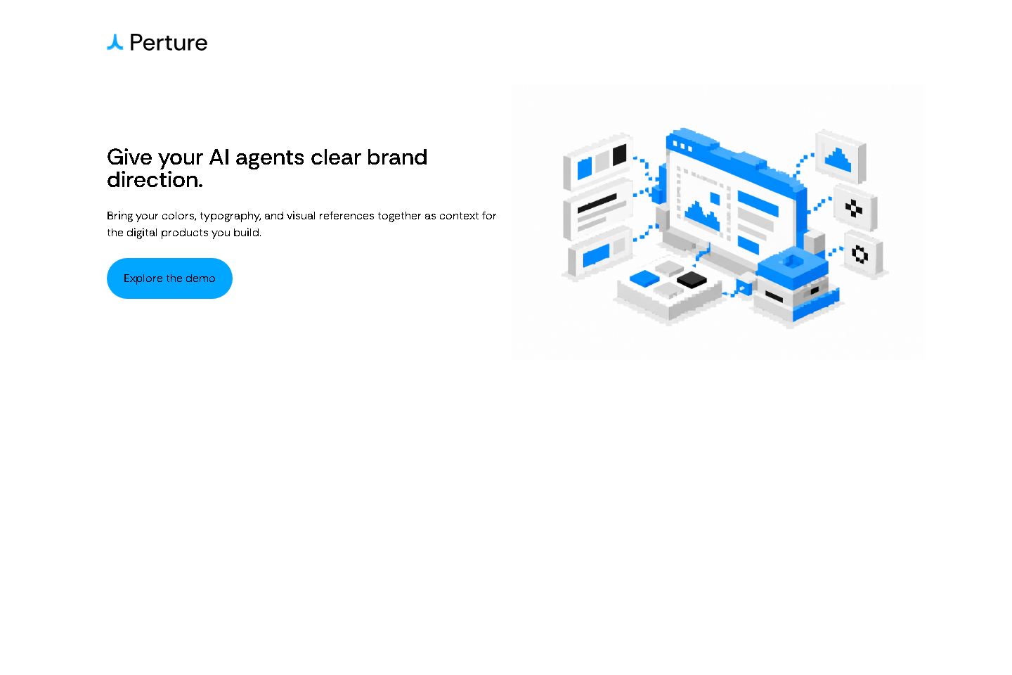 Original landing-page output from the fresh run with connected Perture brand context